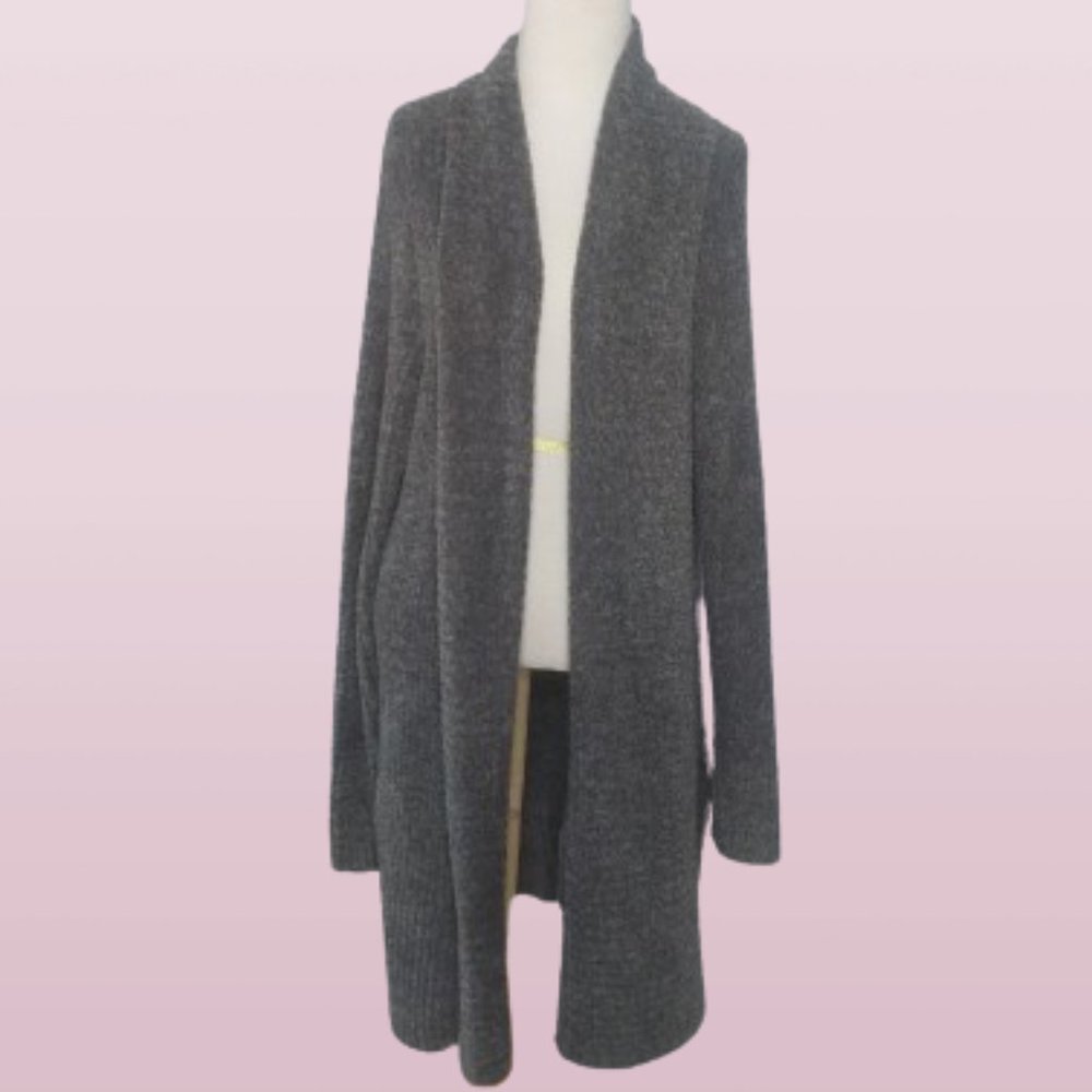 Barefoot Dreams CozyChic Lite open cardigan two pockets gray size 2X  Soft cozy